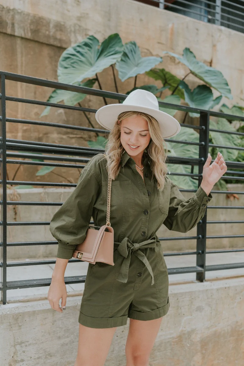 Road Trip Romper In Olive - Image 6