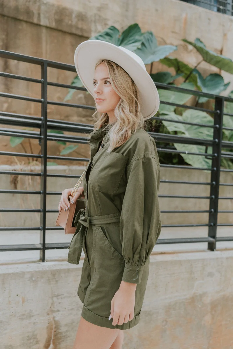Road Trip Romper In Olive - Image 7