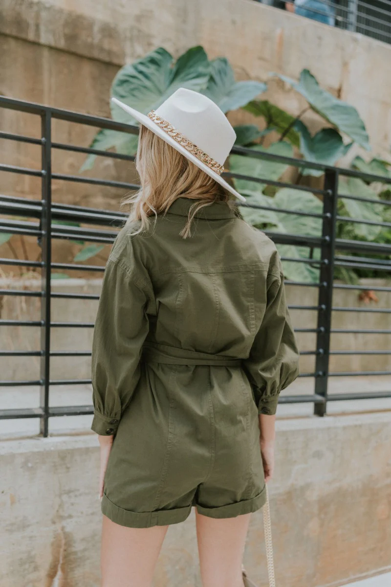 Road Trip Romper In Olive - Image 9