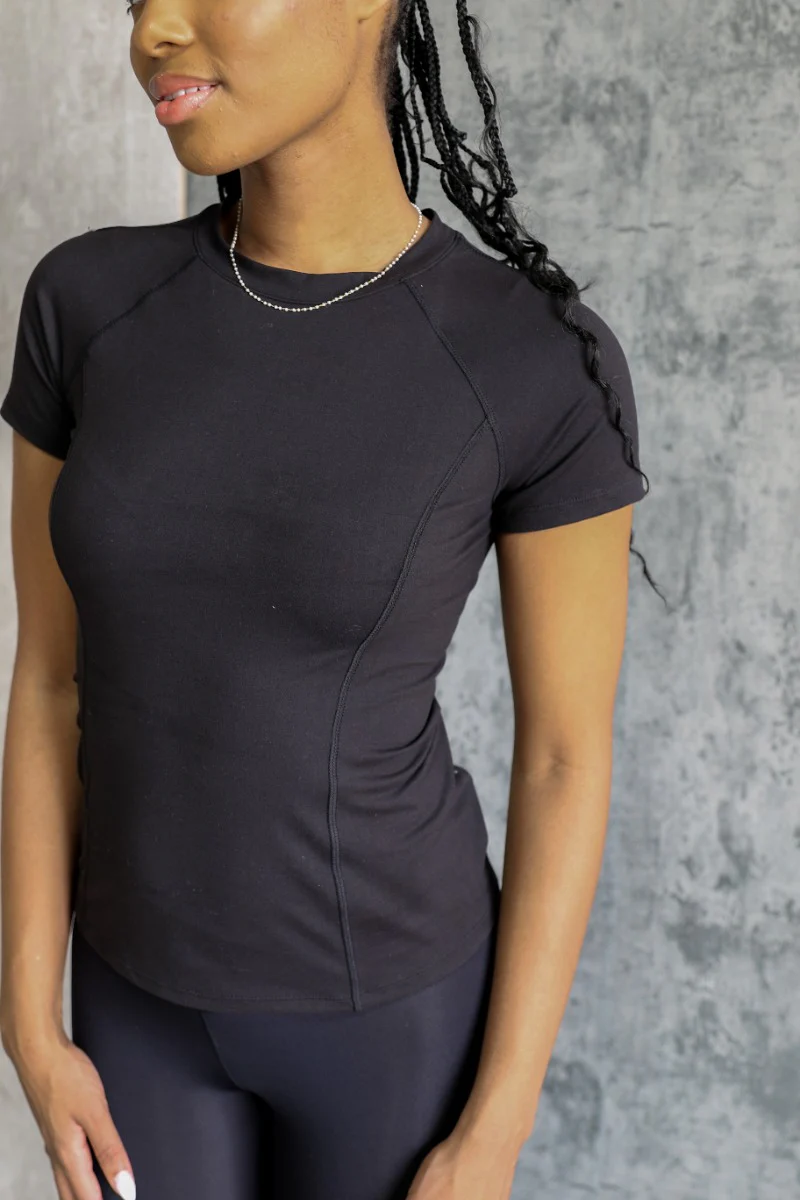 Robin Black Athletic Short Sleeve Top - Image 2