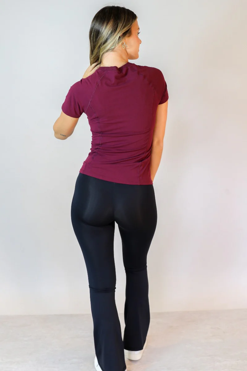 Robin Burgundy Athletic Short Sleeve Top - Image 5