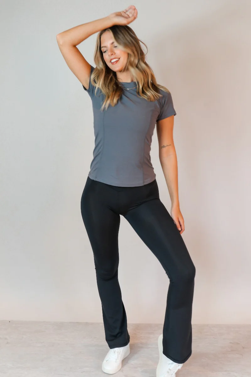 Robin Grey Athletic Short Sleeve Top - Image 2