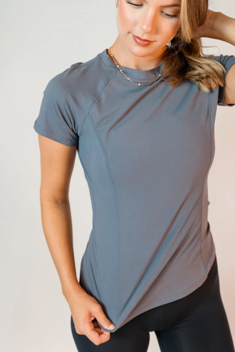 Robin Grey Athletic Short Sleeve Top - Image 4