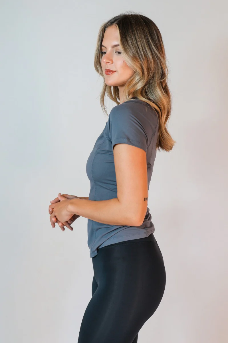 Robin Grey Athletic Short Sleeve Top - Image 5