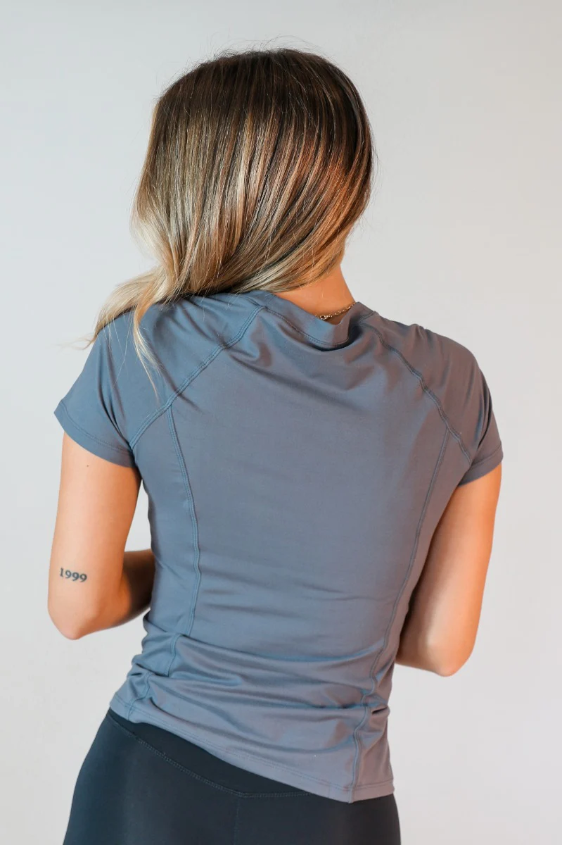 Robin Grey Athletic Short Sleeve Top - Image 7