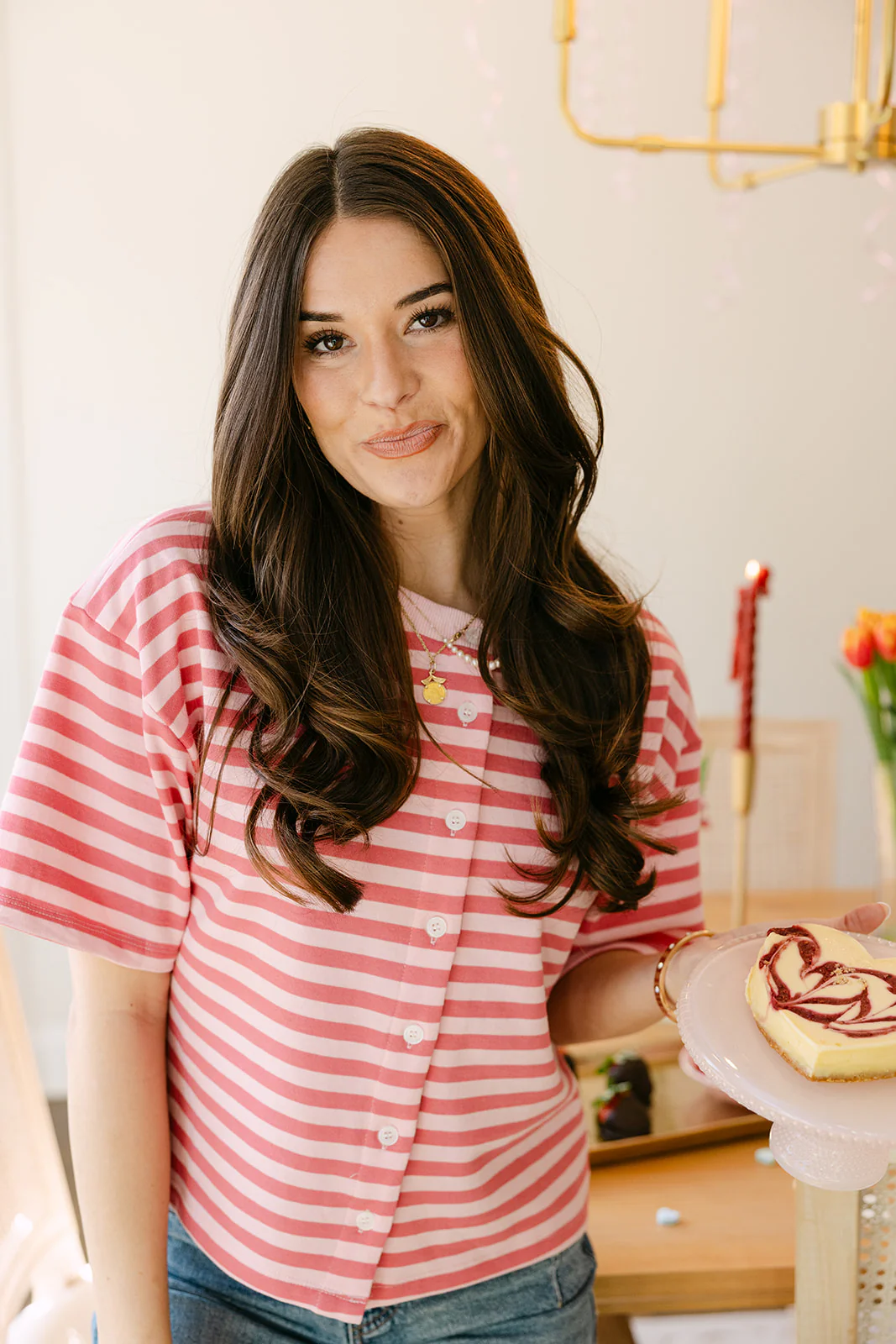 Romy Pink Striped Button-Up Top - Image 2