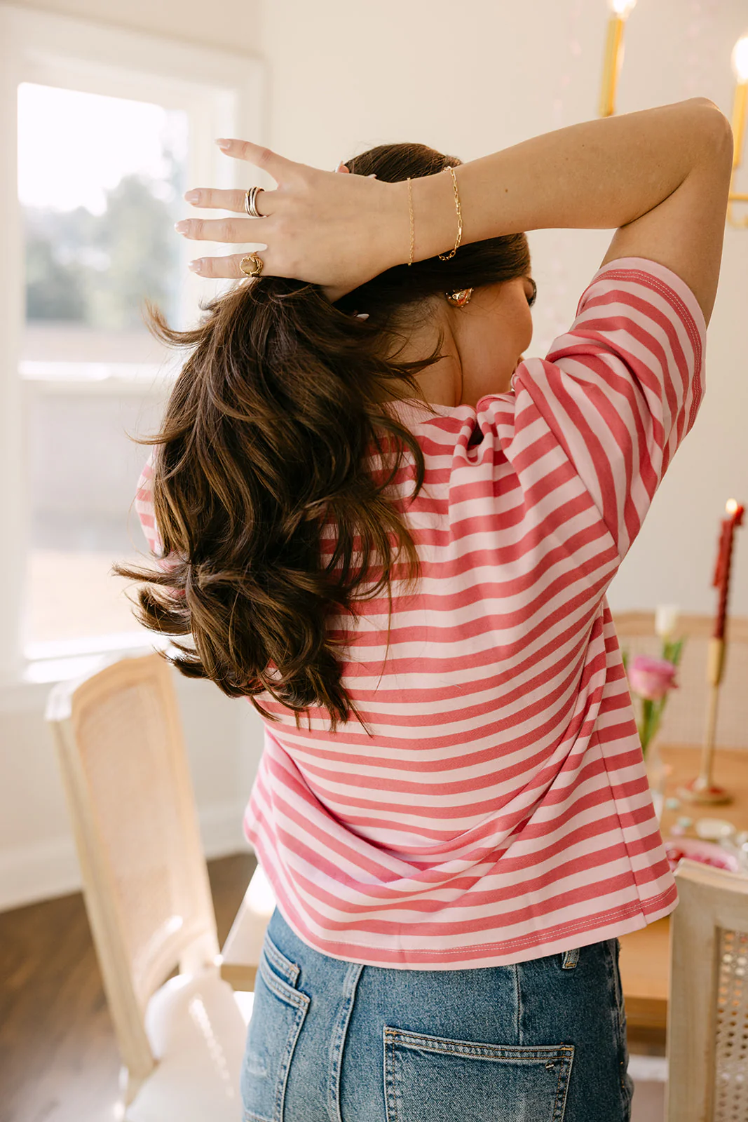 Romy Pink Striped Button-Up Top - Image 7