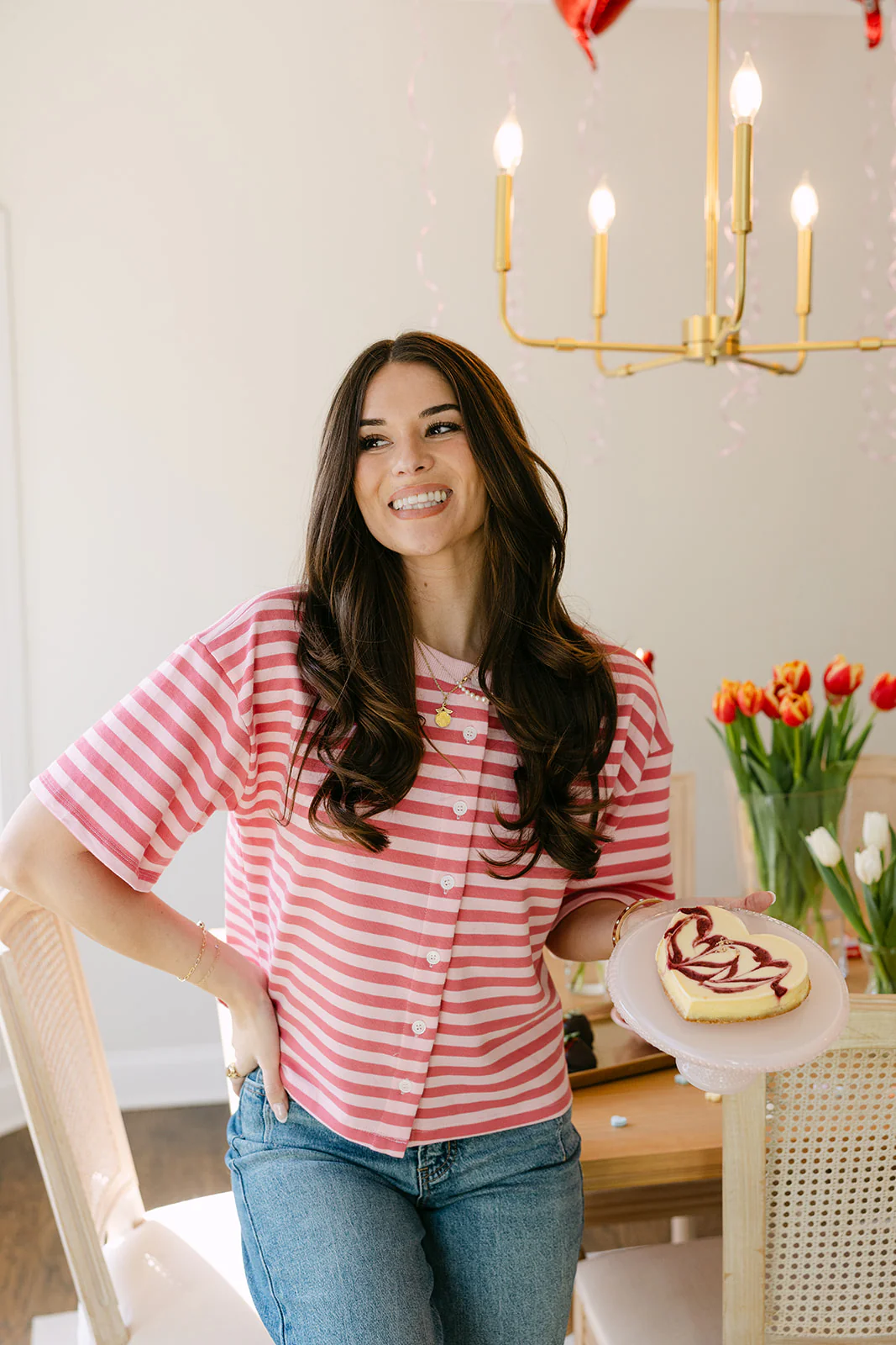 Romy Pink Striped Button-Up Top - Image 8