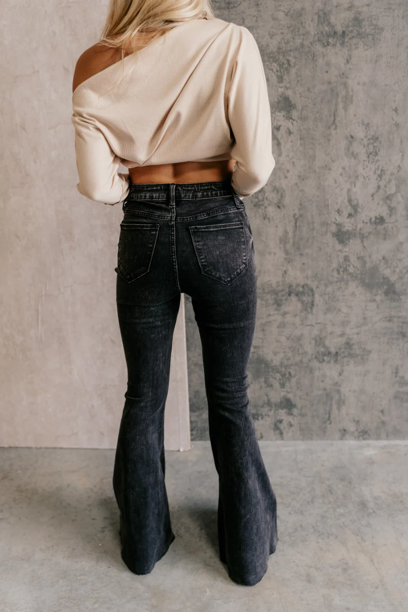 Rooted Denim: Kamila Black Flare Jeans - Image 7
