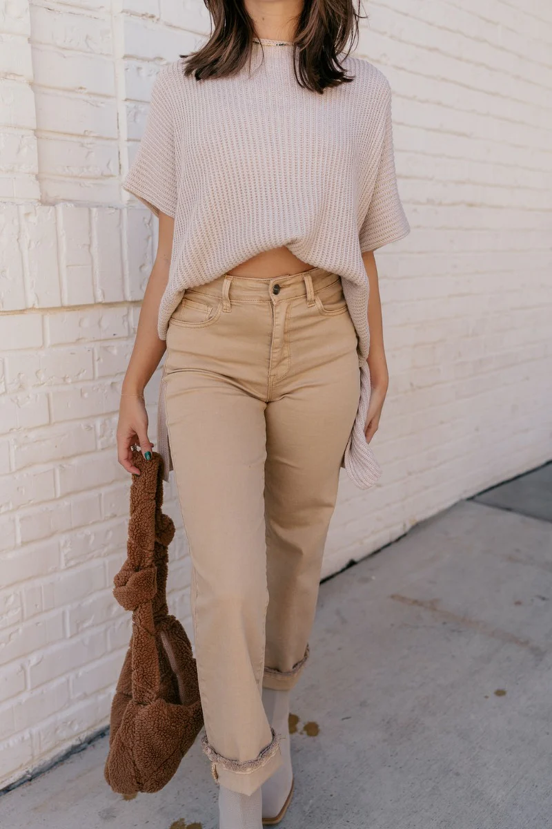 Rooted Denim: Morgan Light Mustard Straight Leg Jeans - Image 2