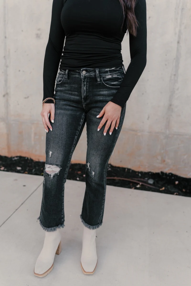 Rooted Denim: Sydney Black Distressed Jeans - Image 2