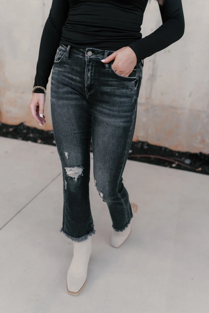 Rooted Denim: Sydney Black Distressed Jeans - Image 3