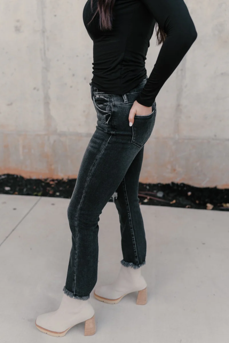 Rooted Denim: Sydney Black Distressed Jeans - Image 4