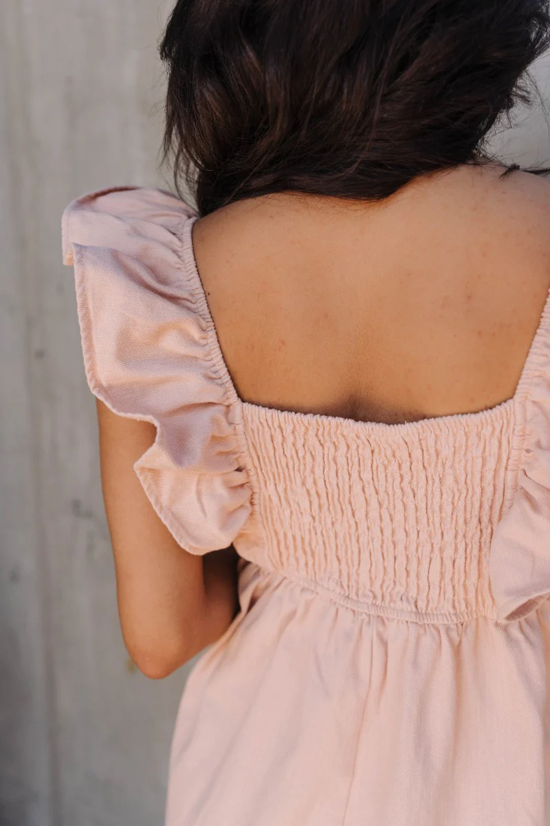 Rory Blush Ruffle Sleeveless Mini Dress - Image 8