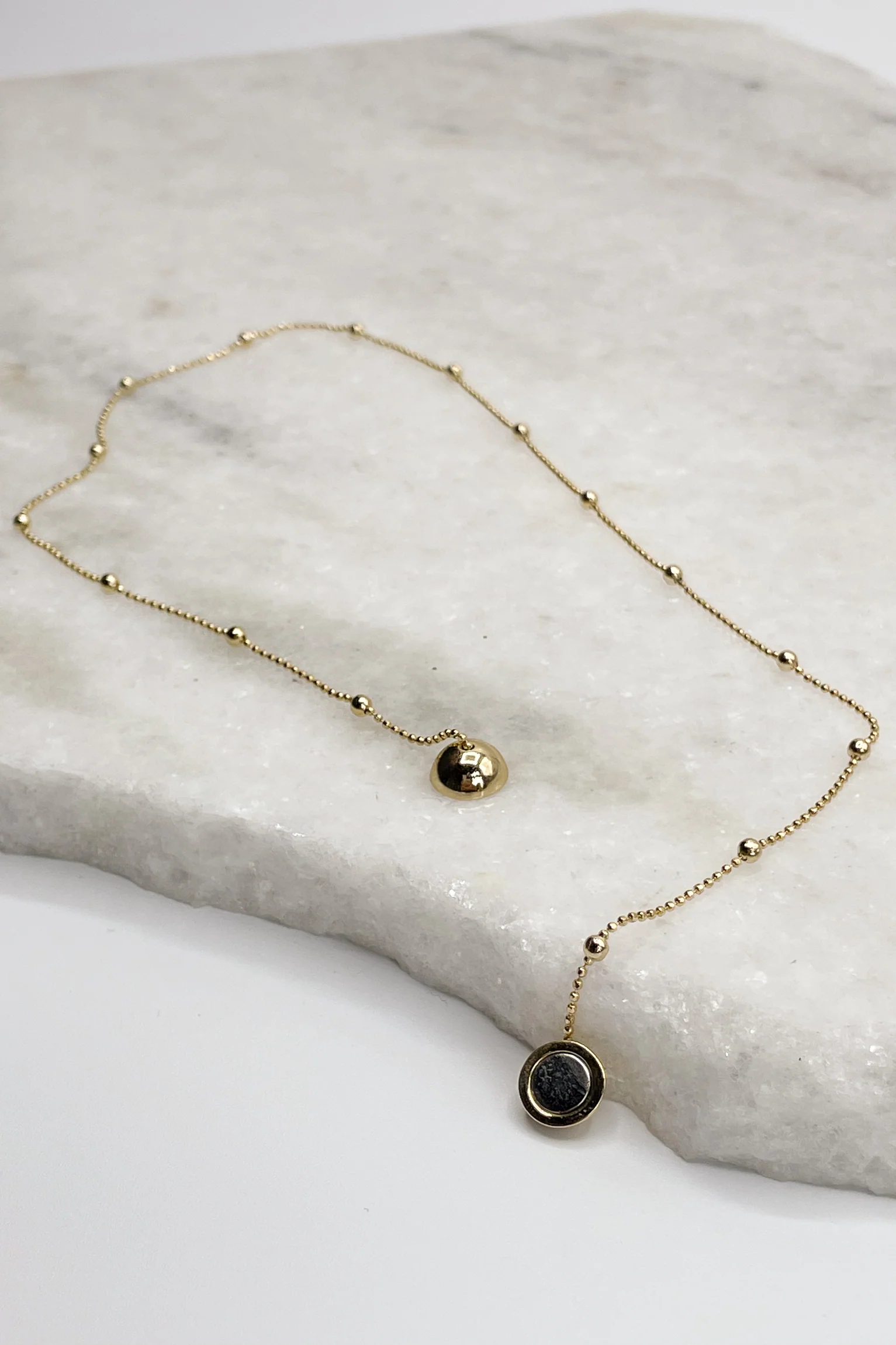 Rory Gold Bead Necklace - Image 2