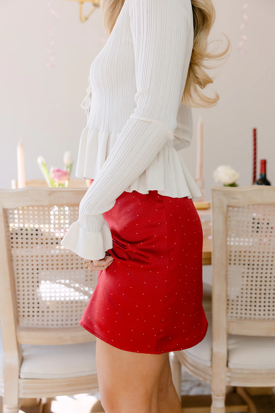 Rosa Red & White Polka Dot Mini Skirt - Image 6