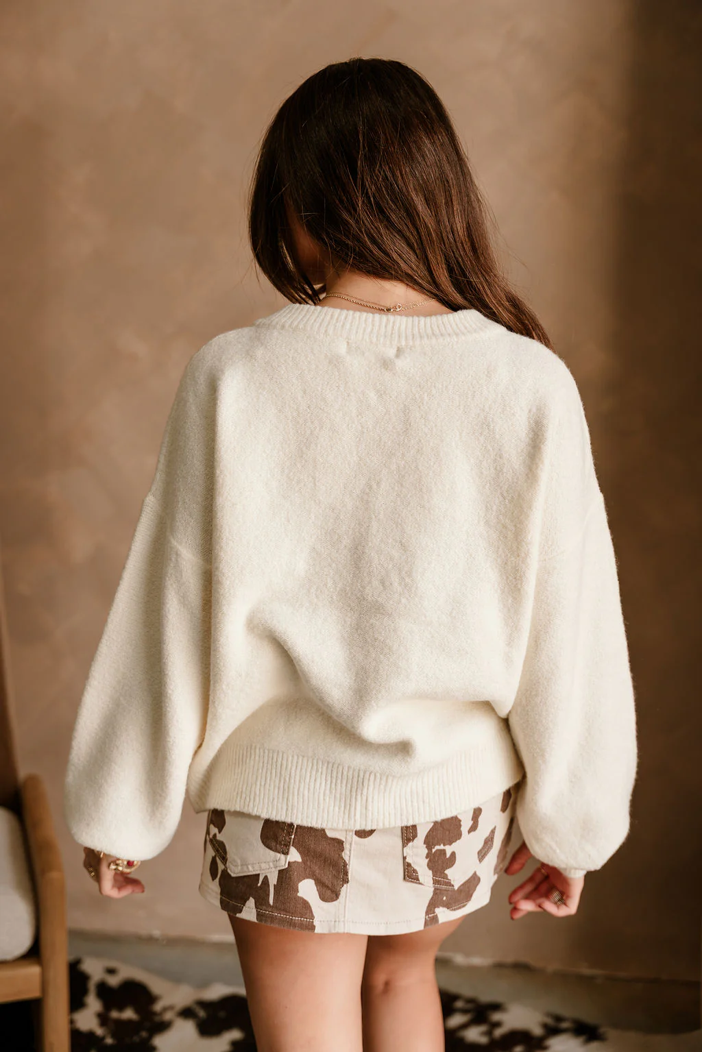 Rosalie Ivory Front Ties Knit Cardigan - Image 4