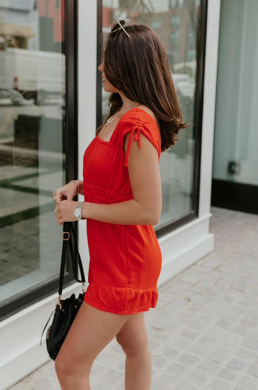 Rosalie Red Sleeveless Romper - Image 8