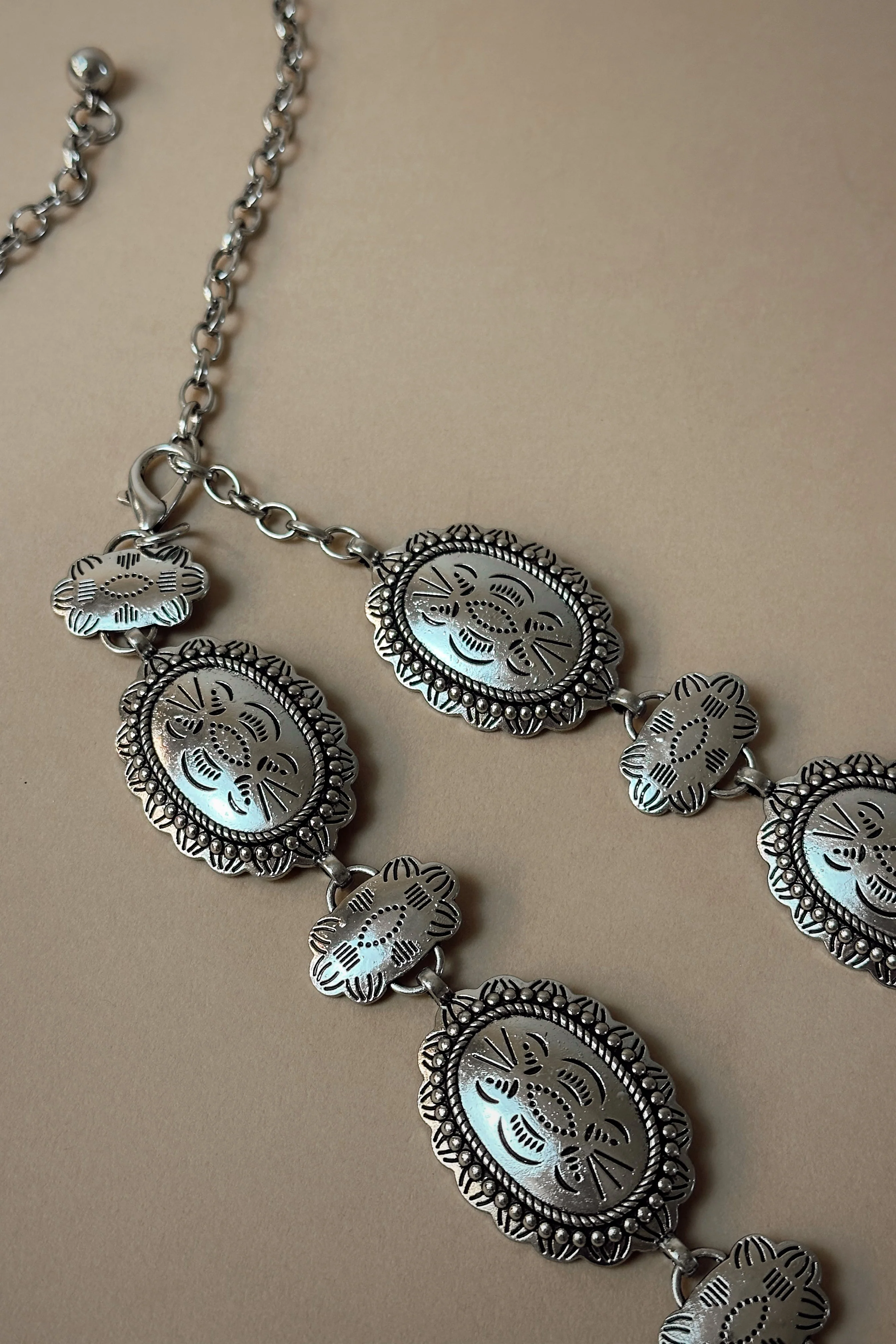 Rosalie Silver Western Medallion Adjustable Chain Belt - Image 3