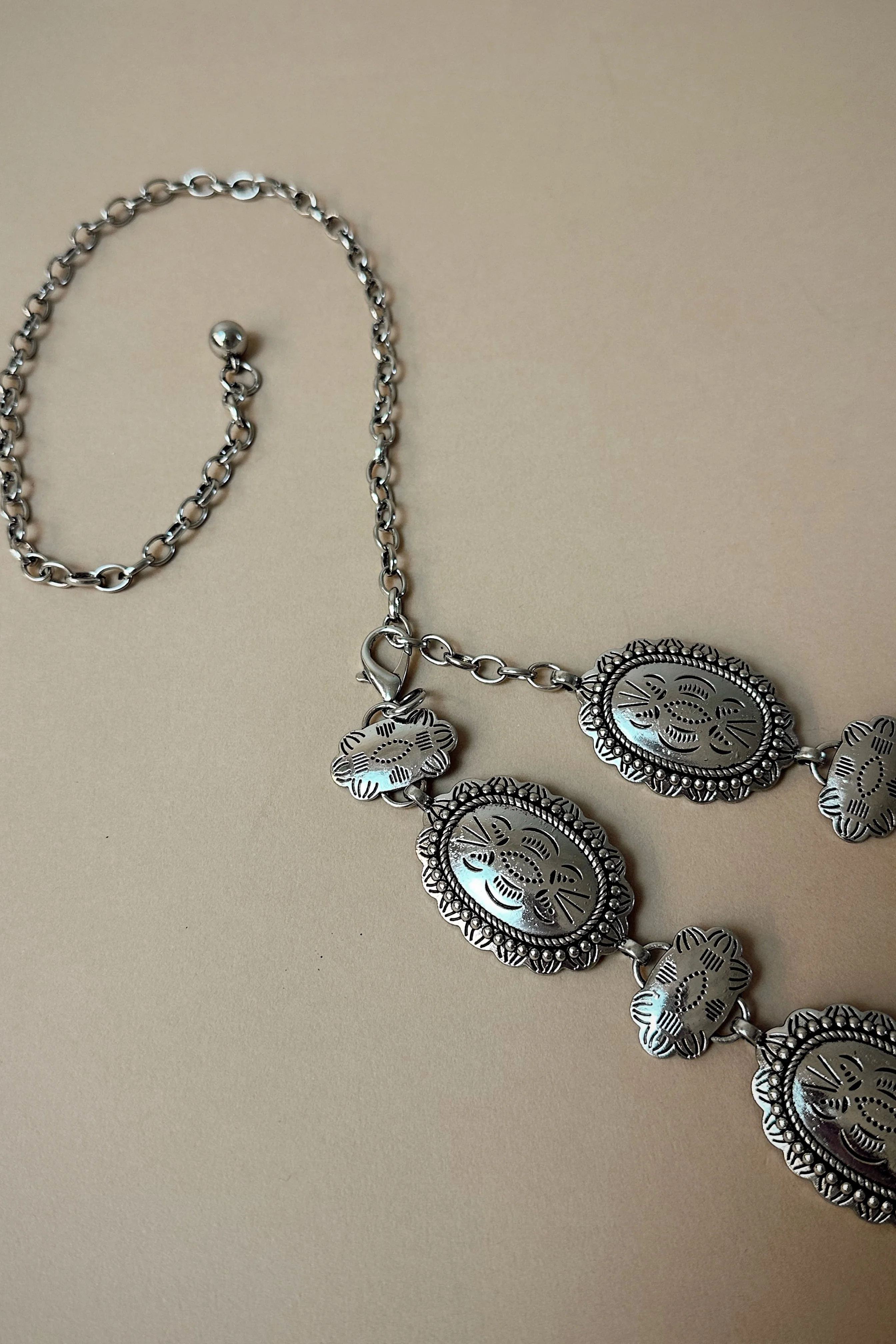 Rosalie Silver Western Medallion Adjustable Chain Belt - Image 5