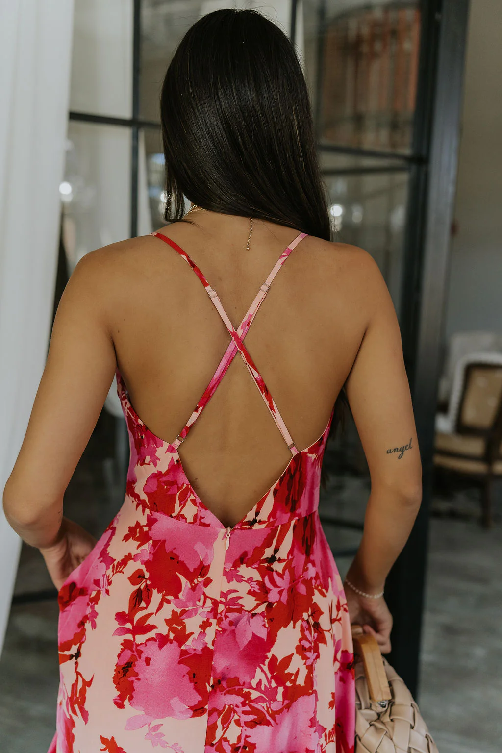 Roselyn Pink & Red Floral Maxi Dress - Image 2