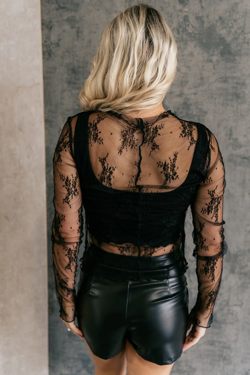 Rosie Black Faux Leather Cargo Skort - Image 7