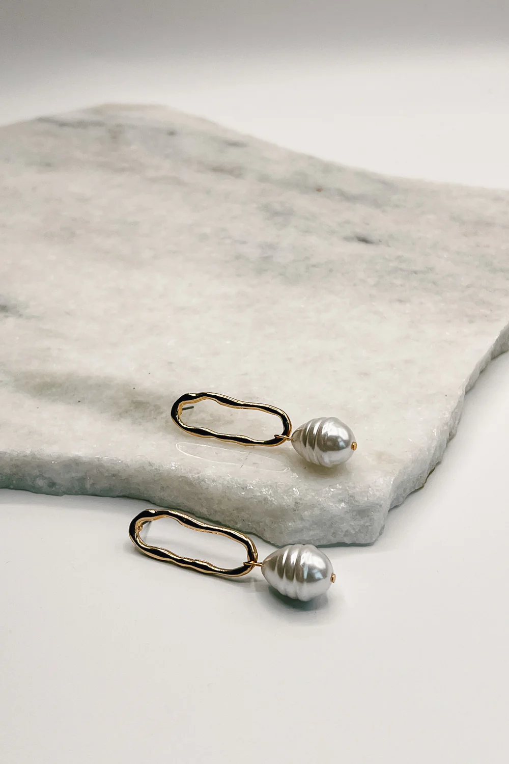 Rosie Gold and Pearl Hammered Hoops