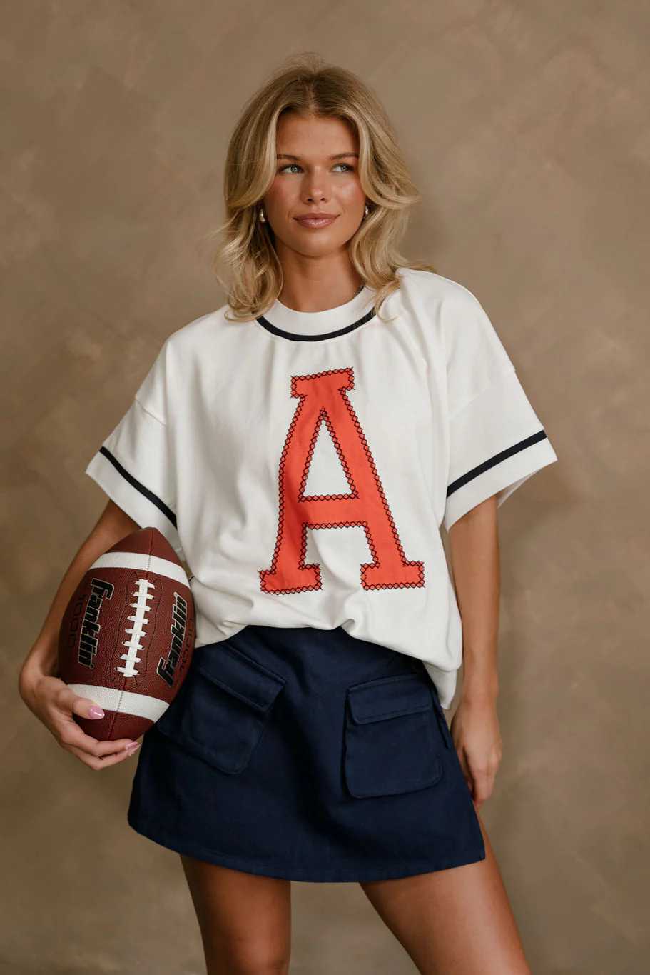 Rowan White, Orange, & Navy "A" Top - Image 2