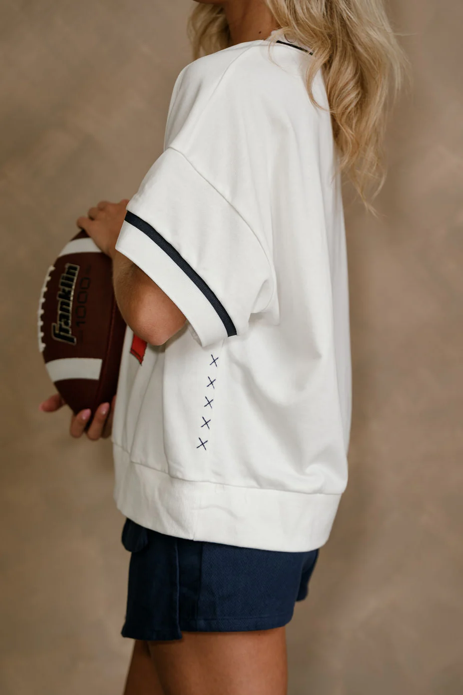 Rowan White, Orange, & Navy "A" Top - Image 5