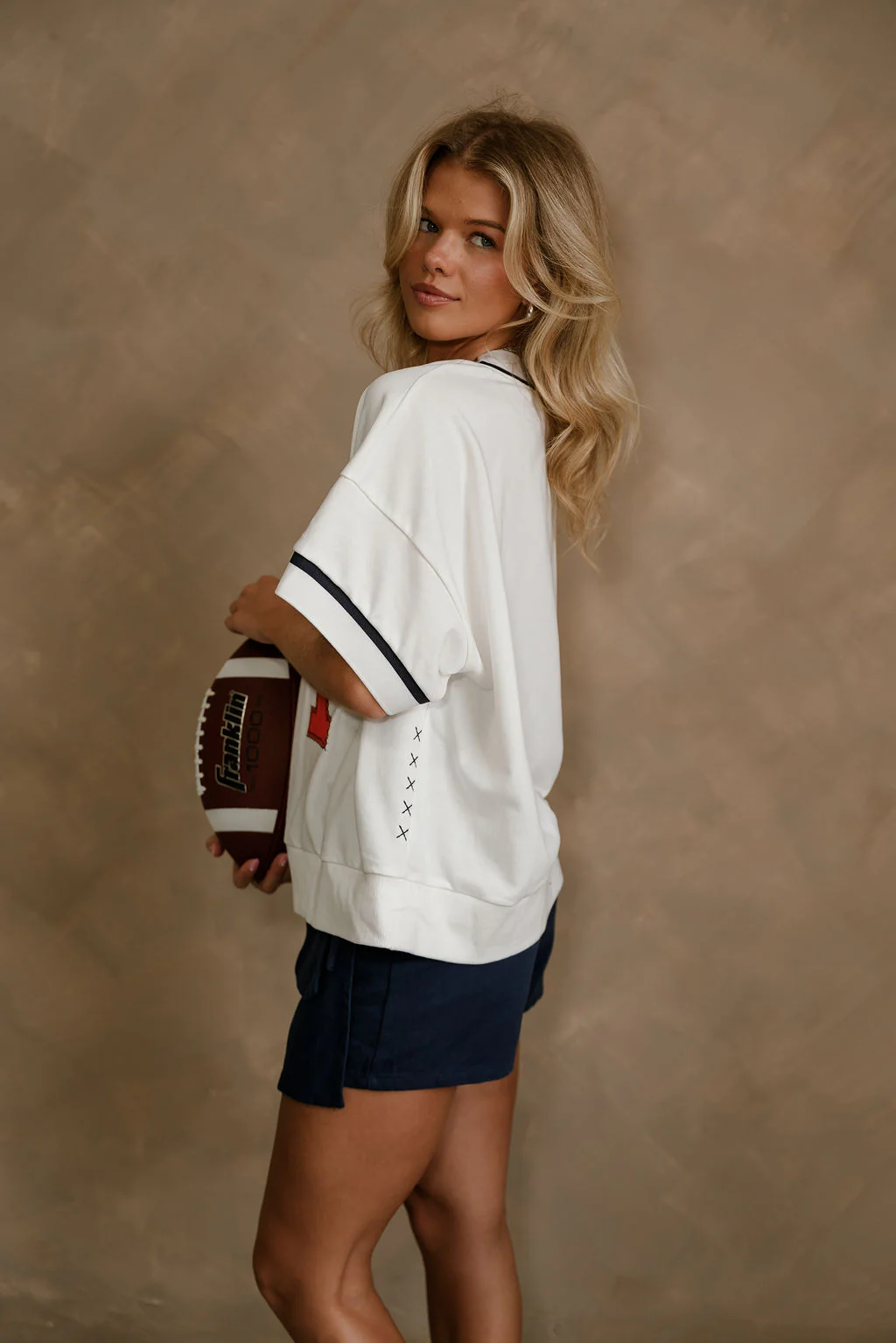 Rowan White, Orange, & Navy "A" Top - Image 6