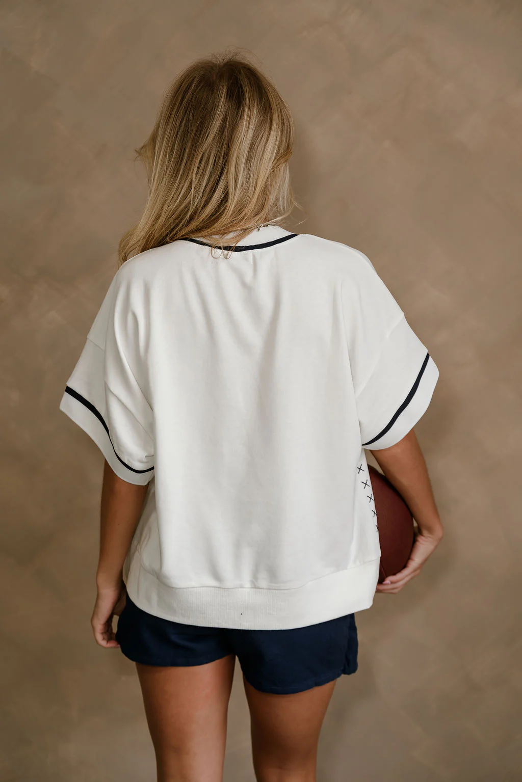 Rowan White, Orange, & Navy "A" Top - Image 7
