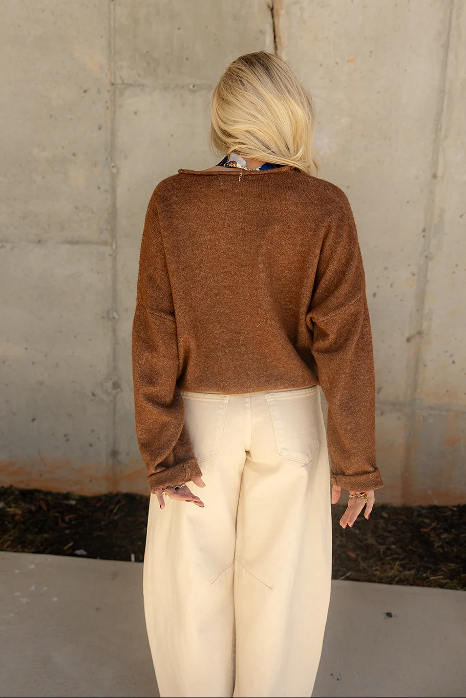 Rowyn Brown Button-Up Knit Cardigan - Image 6