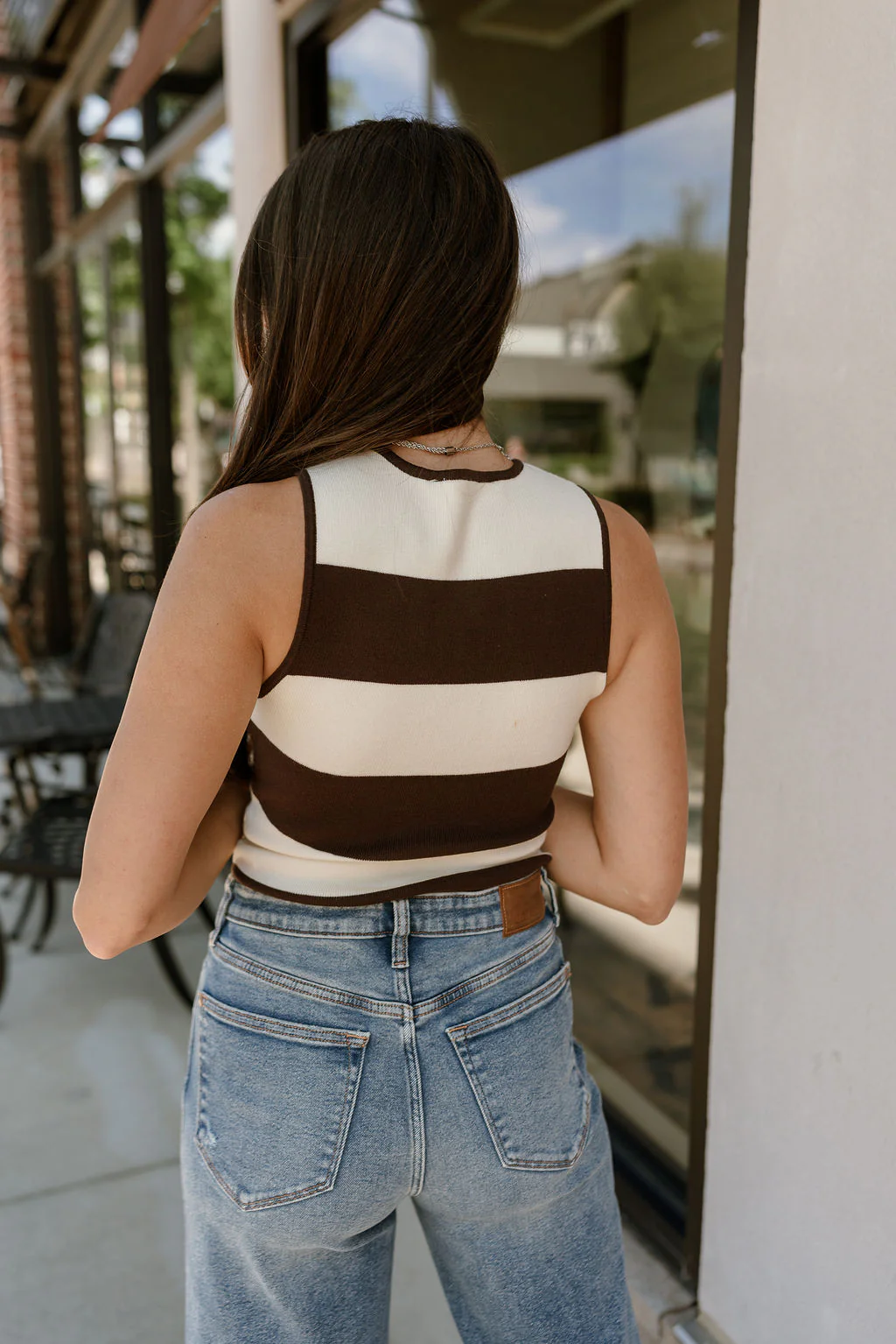Rowyn Brown & Cream Stripe Knit Bodysuit - Image 7