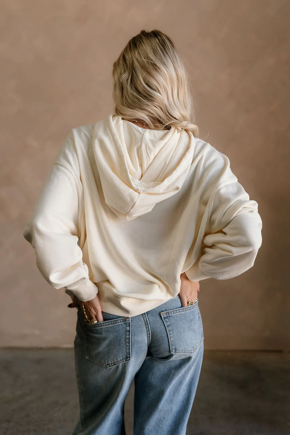 Rowyn Cream Hoodie Sweatshirt - Image 5