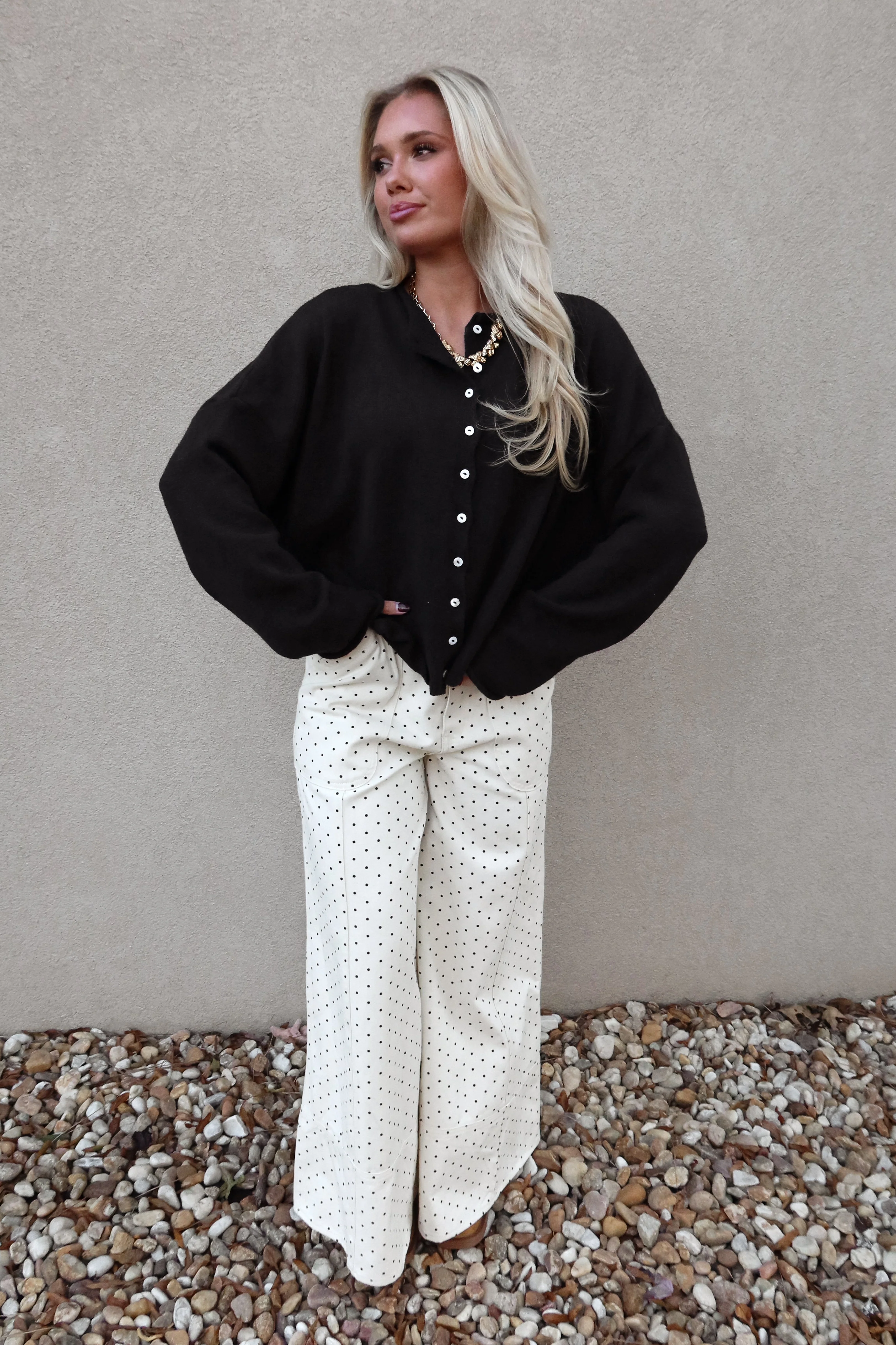 Rowyn Navy Button-Up Knit Cardigan - Image 4