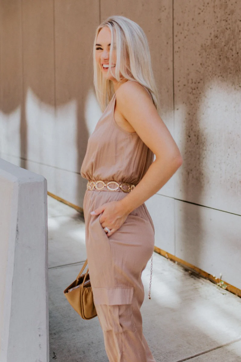 Roxanne Satin Cargo Jumpsuit - Image 5