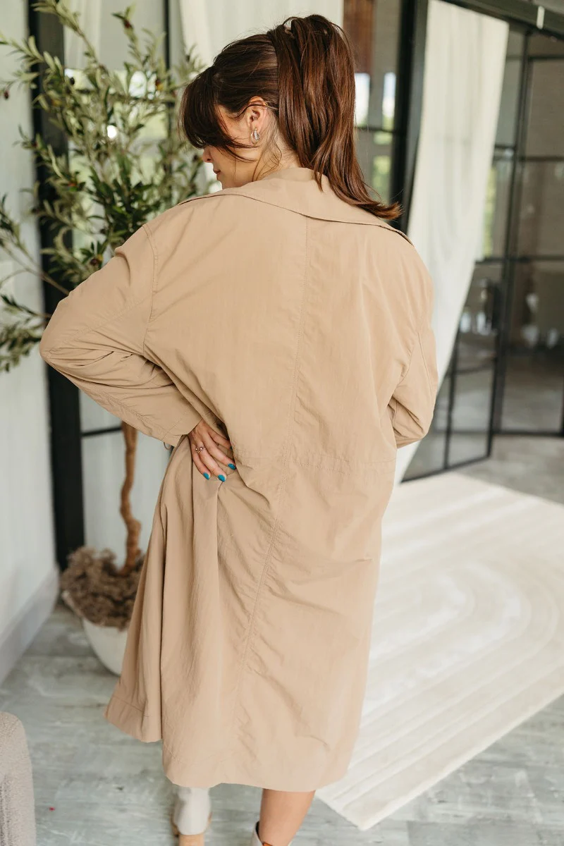 Roxi Khaki Trench Coat - Image 4