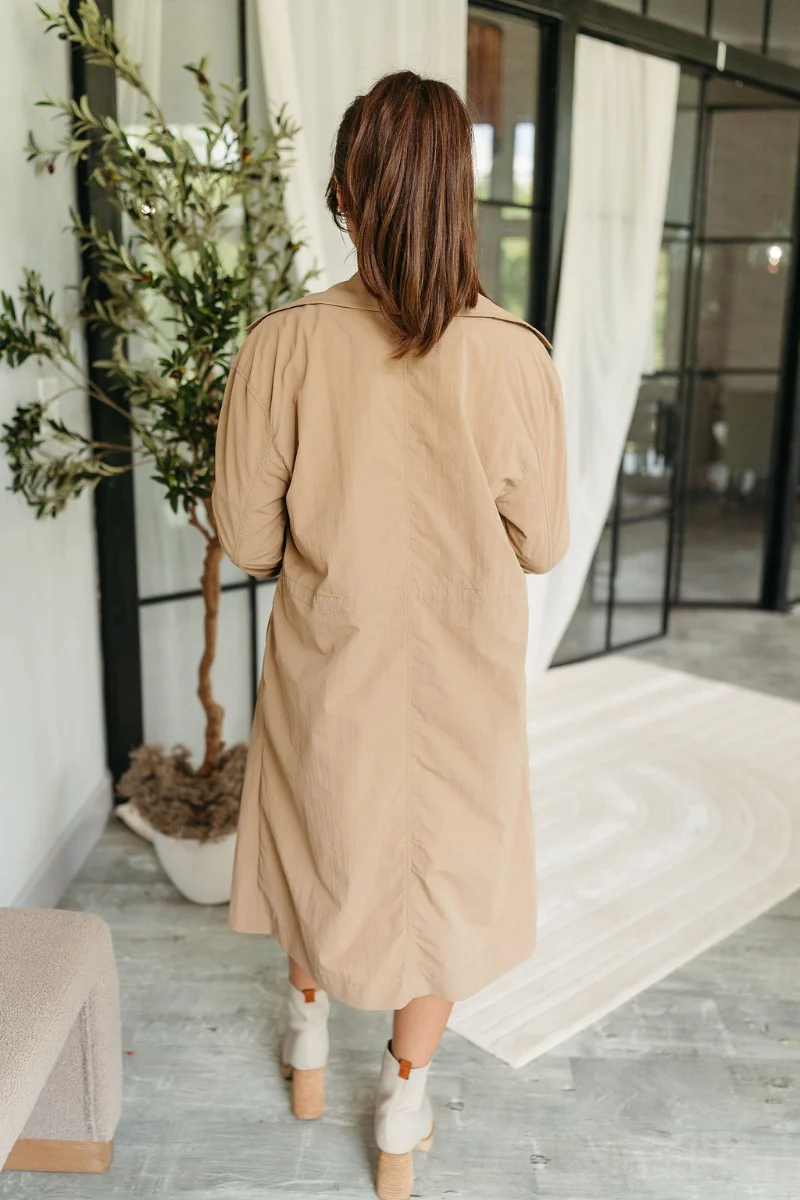 Roxi Khaki Trench Coat - Image 5