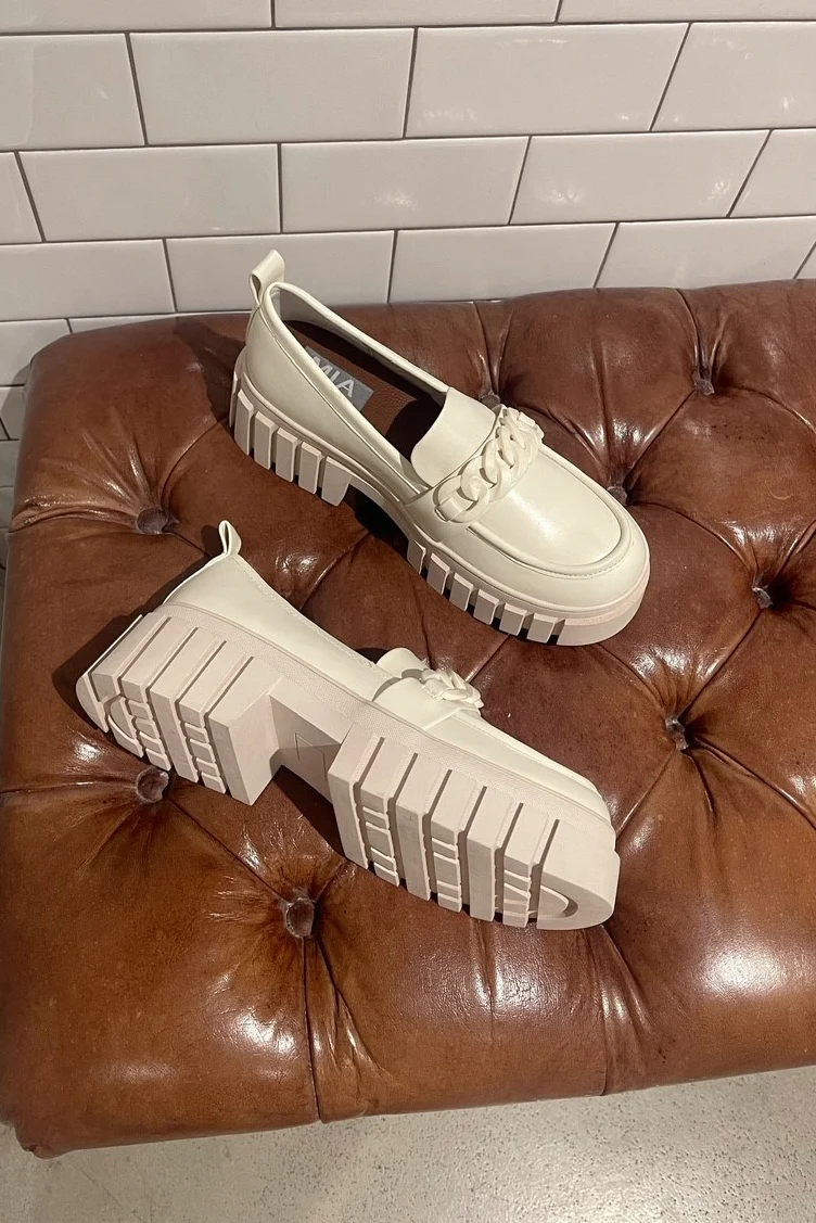 Roze Platform Loafer in Bone