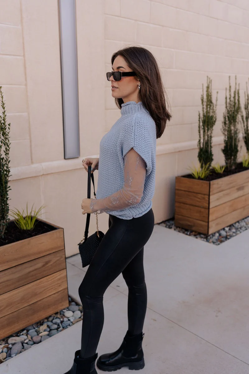 Ryann Baby Blue Sleeveless Sweater - Image 5