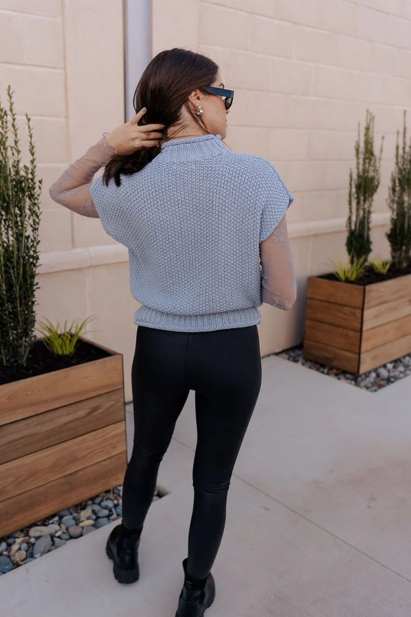 Ryann Baby Blue Sleeveless Sweater - Image 6