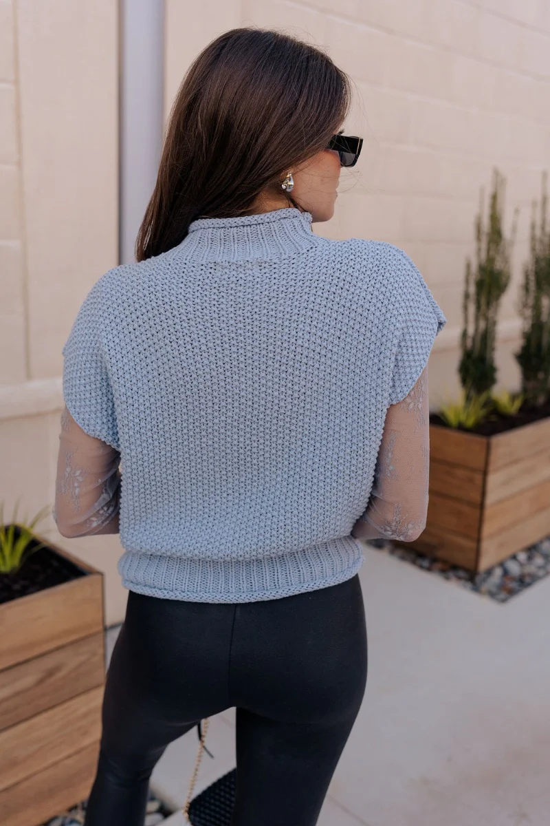 Ryann Baby Blue Sleeveless Sweater - Image 7
