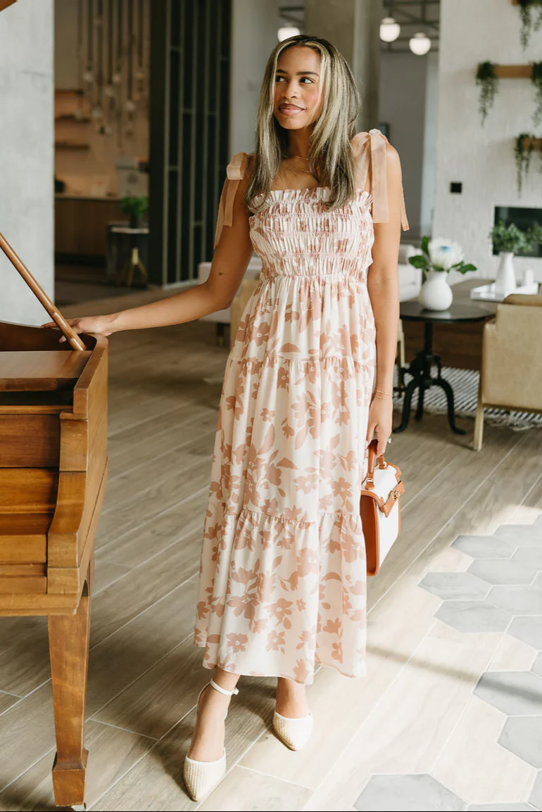 Rylee Mauve Floral Midi Dress - Image 2