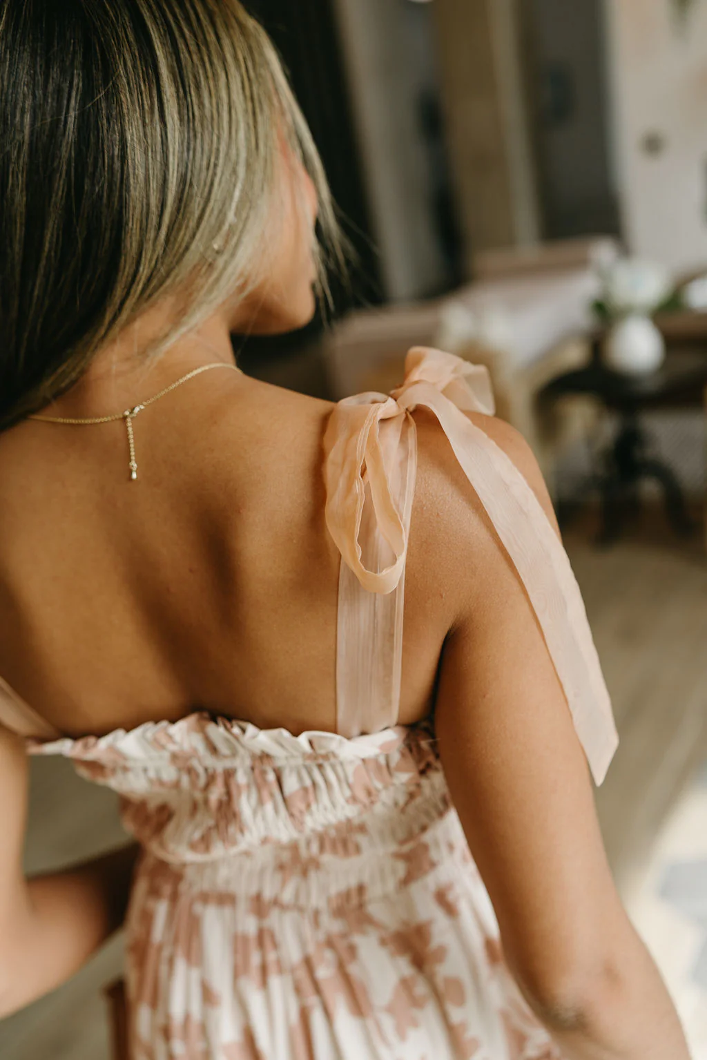 Rylee Mauve Floral Midi Dress - Image 4