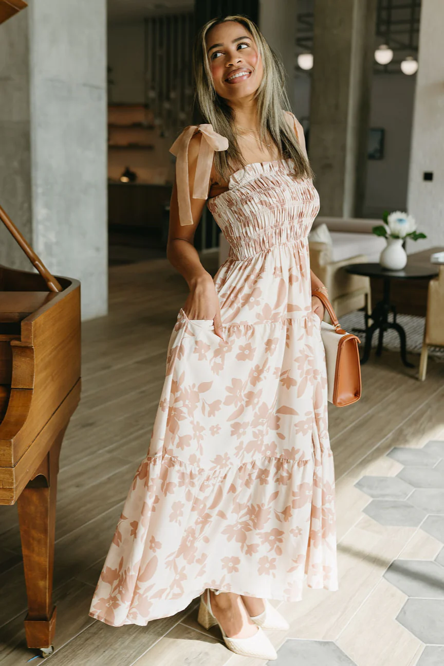 Rylee Mauve Floral Midi Dress - Image 5