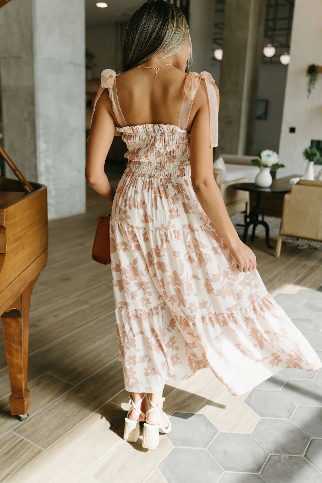 Rylee Mauve Floral Midi Dress - Image 7