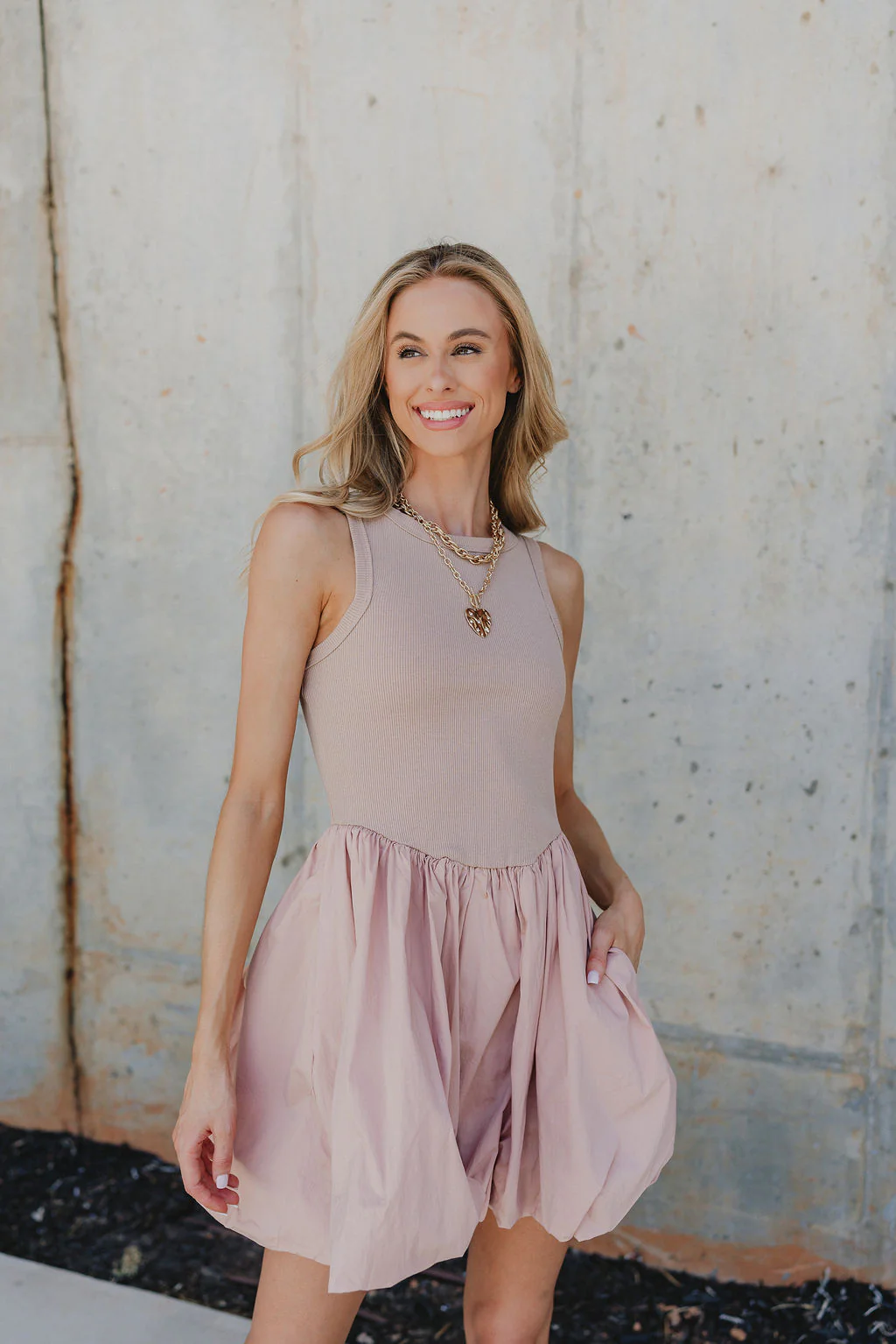 Rylee Mauve Mini Dress - Image 3