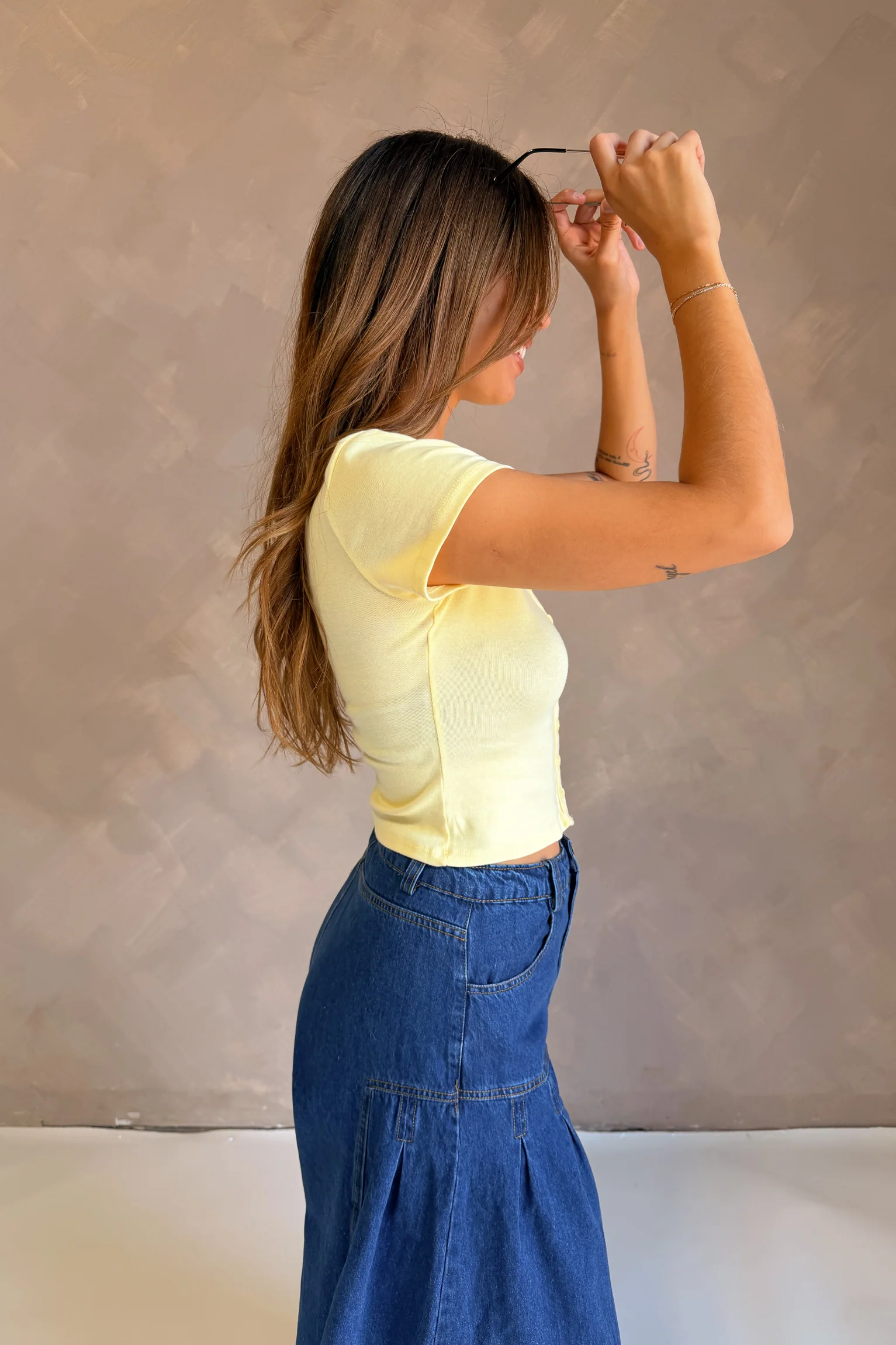 Rylee Pale Yellow Front Button-Up Top - Image 6