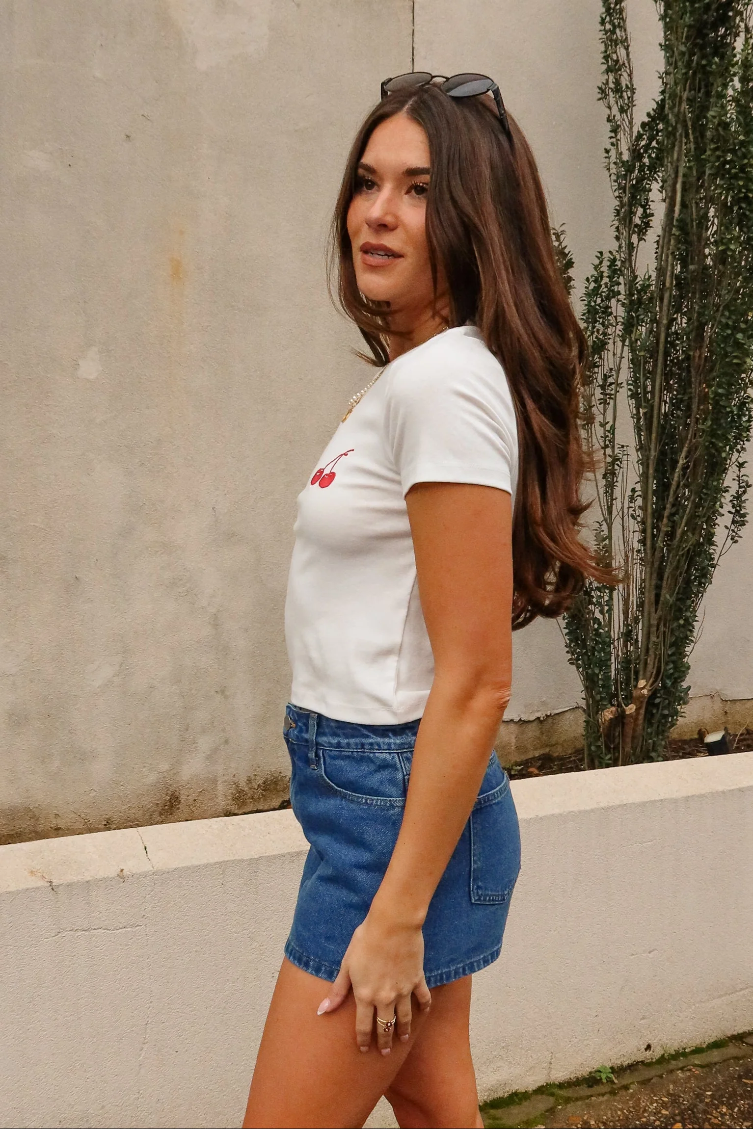 Rylee White & Red Cherries Top - Image 6