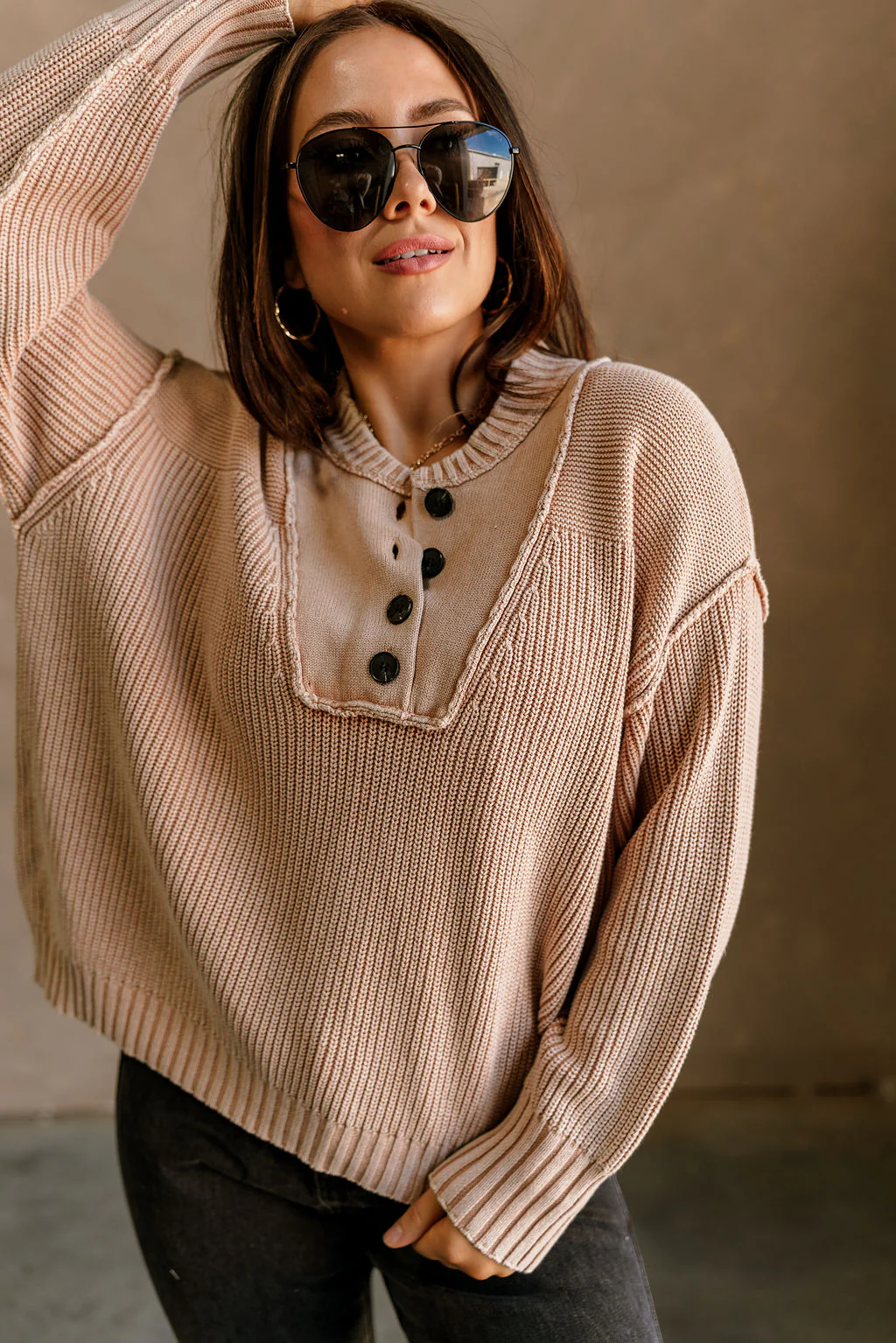 Eden Clay Quarter Button-Up Sweater - Image 2